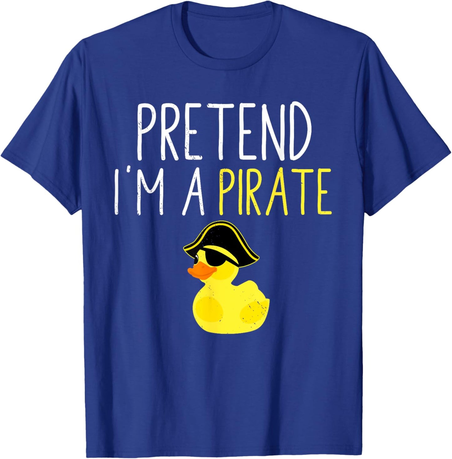 Funny Halloween Costume Pretend I'm A Pirate Black Cartoon , All Ages Casual Modern Short Sleeve T-Shirt - T-Shirt | Royal