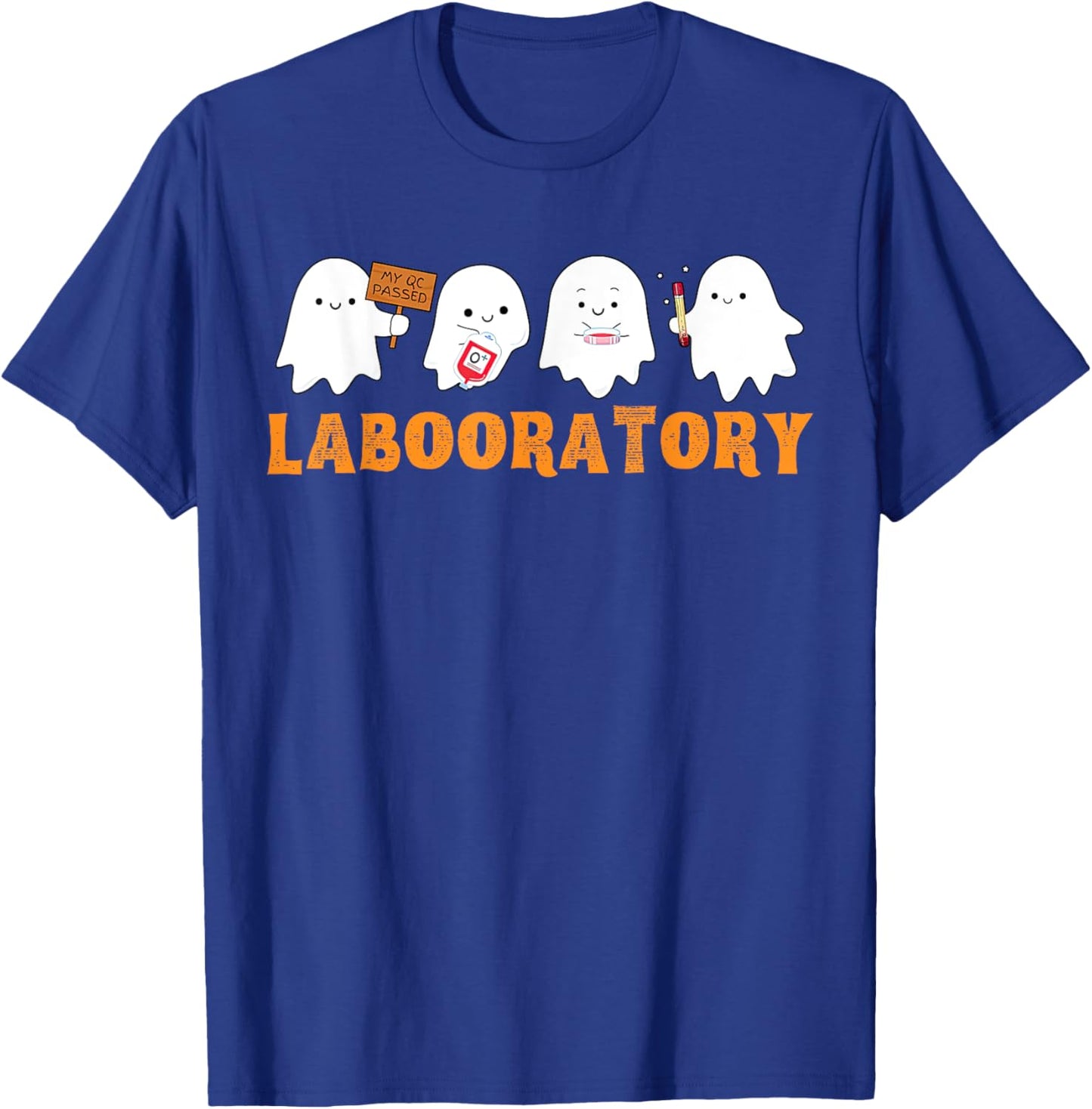 Labooratory Cute Ghost Halloween Laboratory Lab Scientist T-Shirt - T-Shirt | Royal
