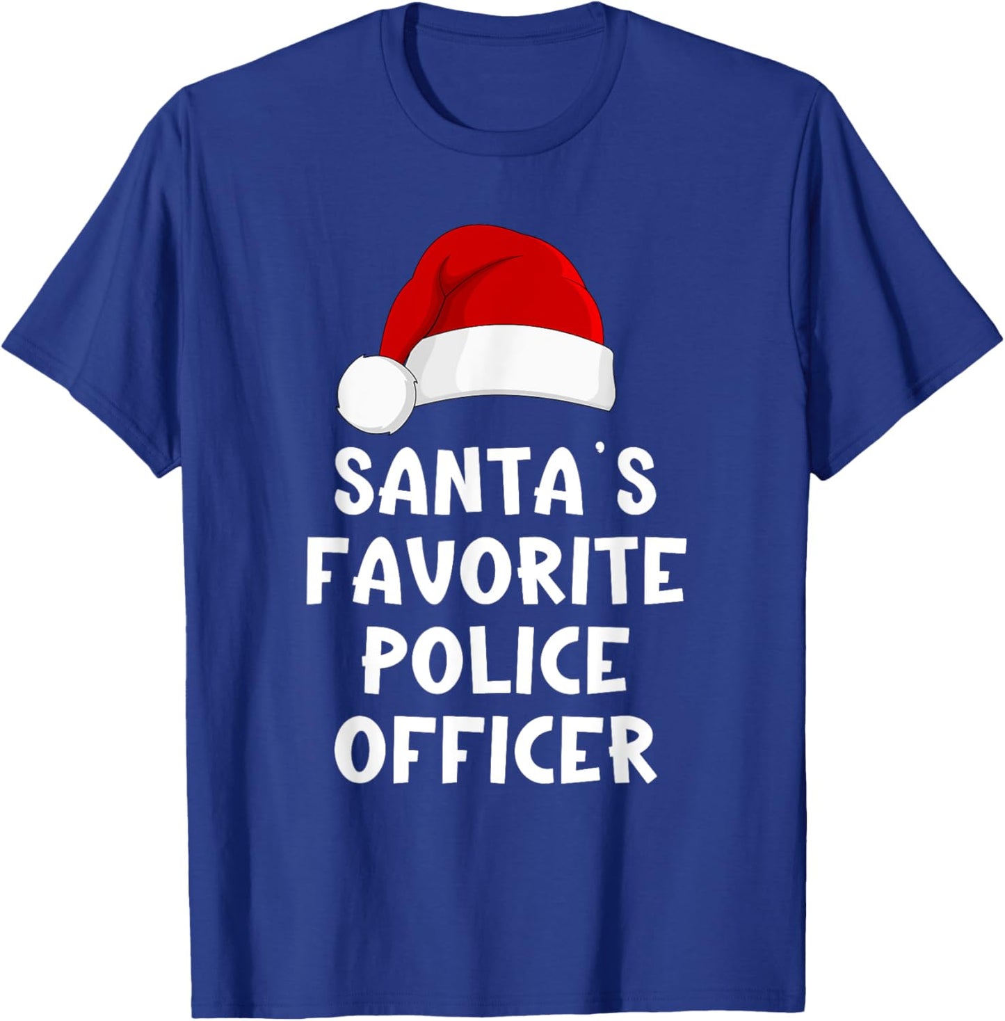 Christmas Santa's Favorite Police Officer Funny Pajama Cop T-Shirt - T-Shirt | Royal