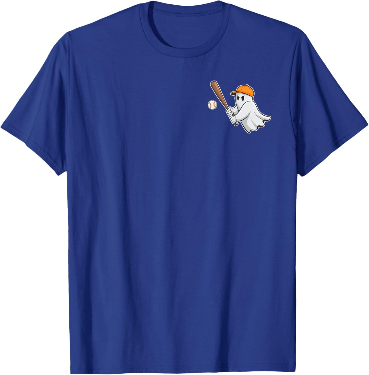 Ghost Playing Baseball Pocket Halloween Baseball Boys Kids T-Shirt - T-Shirt | Royal