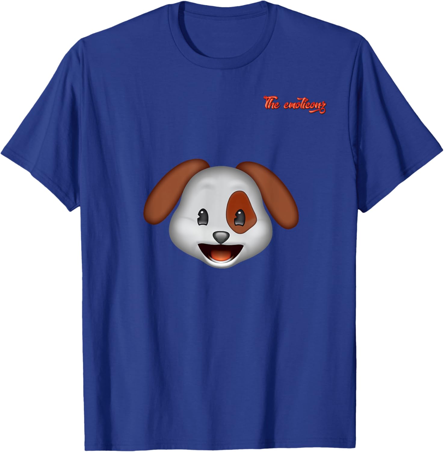 emoji happy enthusiastic dog face Men Women Kids T-Shirt - T-Shirt | Royal