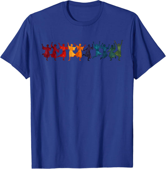 Ten Lords A Leaping Cut-Out Stencil-Style 4 T-Shirt - T-Shirt | Royal