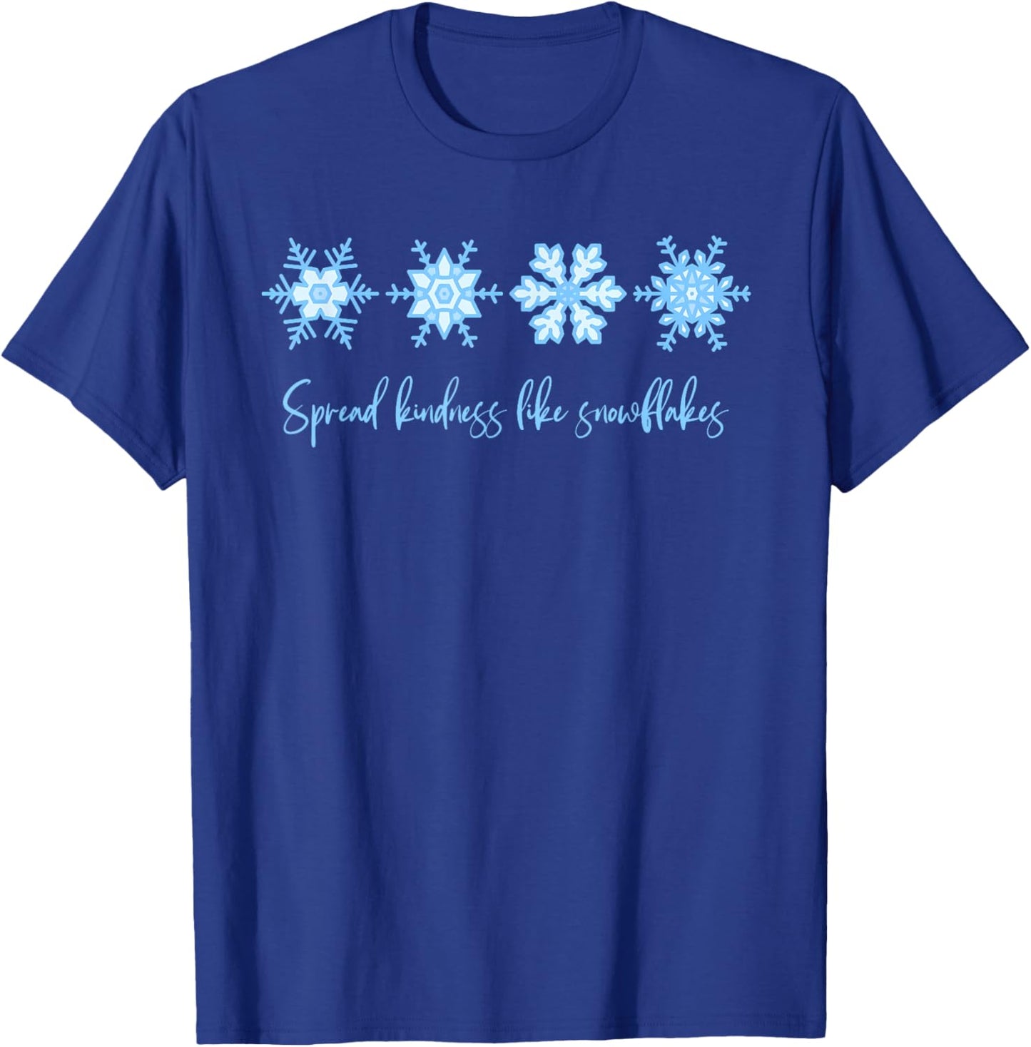 Spread Kindness Like Snowflakes Christmas Mental Health T-Shirt - T-Shirt | Royal