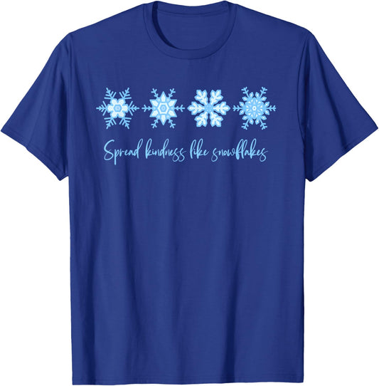 Spread Kindness Like Snowflakes Christmas Mental Health T-Shirt - T-Shirt | Royal