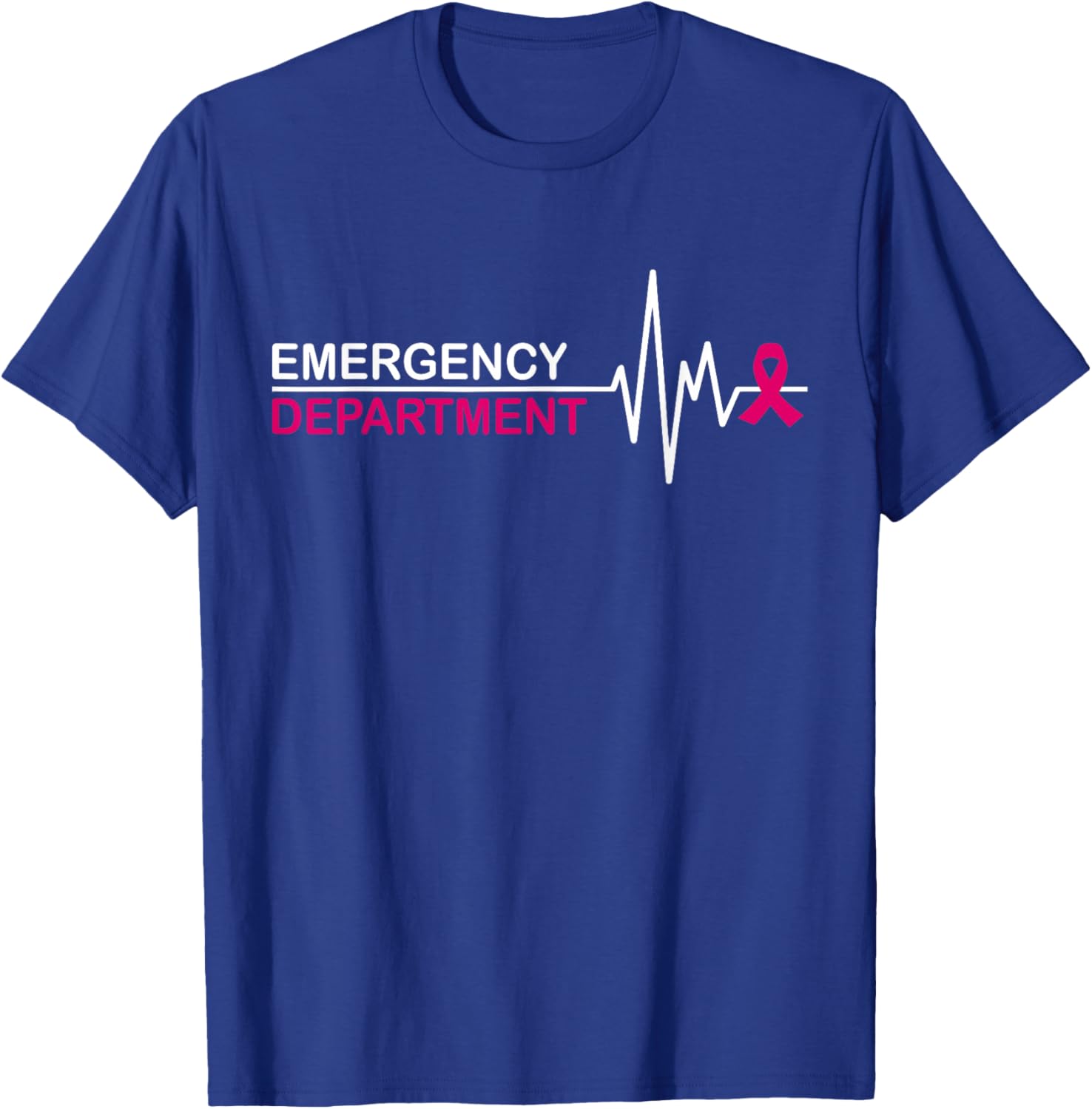Emergency Department Emergency Room Nurse Breast Cancer T-Shirt - T-Shirt | Royal