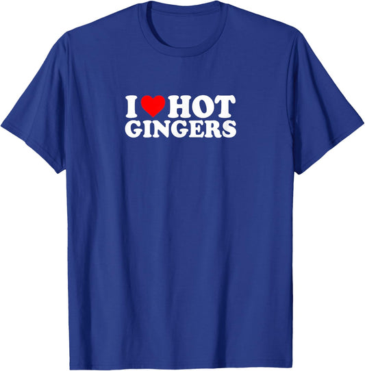 I Love Heart My Hot Gingers Cute Funny Simple T-Shirt - T-Shirt | Royal