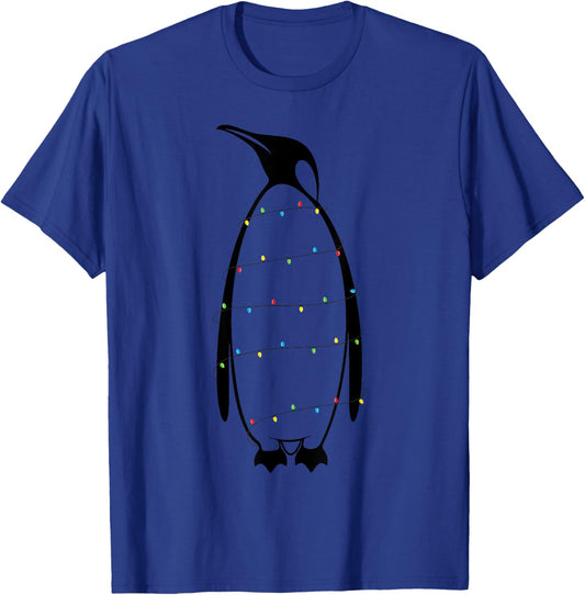 Penguin Pajama Christmas Lights Winter Decor T-Shirt - T-Shirt | Royal