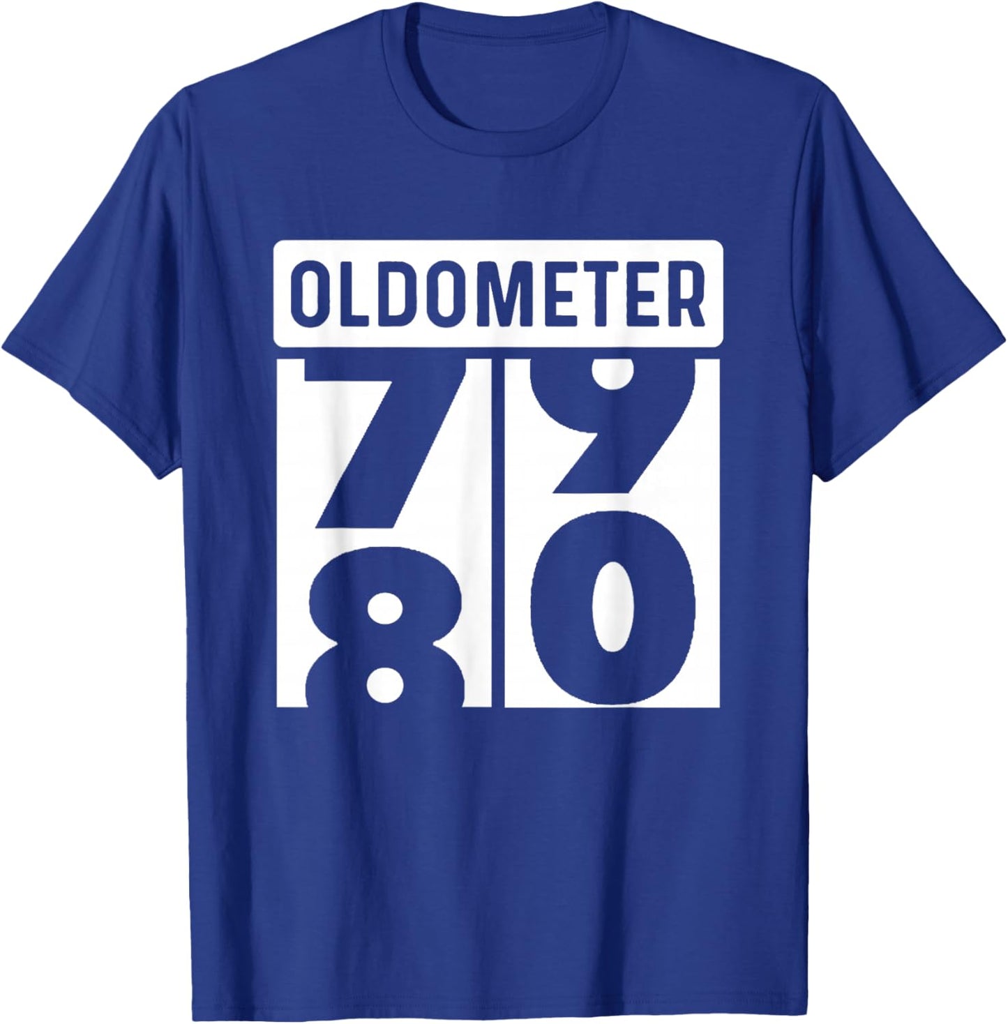 Classic Car Truck Tractor Auto Mechanic Collector Oldometer Odometer Funny 80th Birthday Gift 80 yrs Old Joke T-Shirt - T-Shirt | Royal