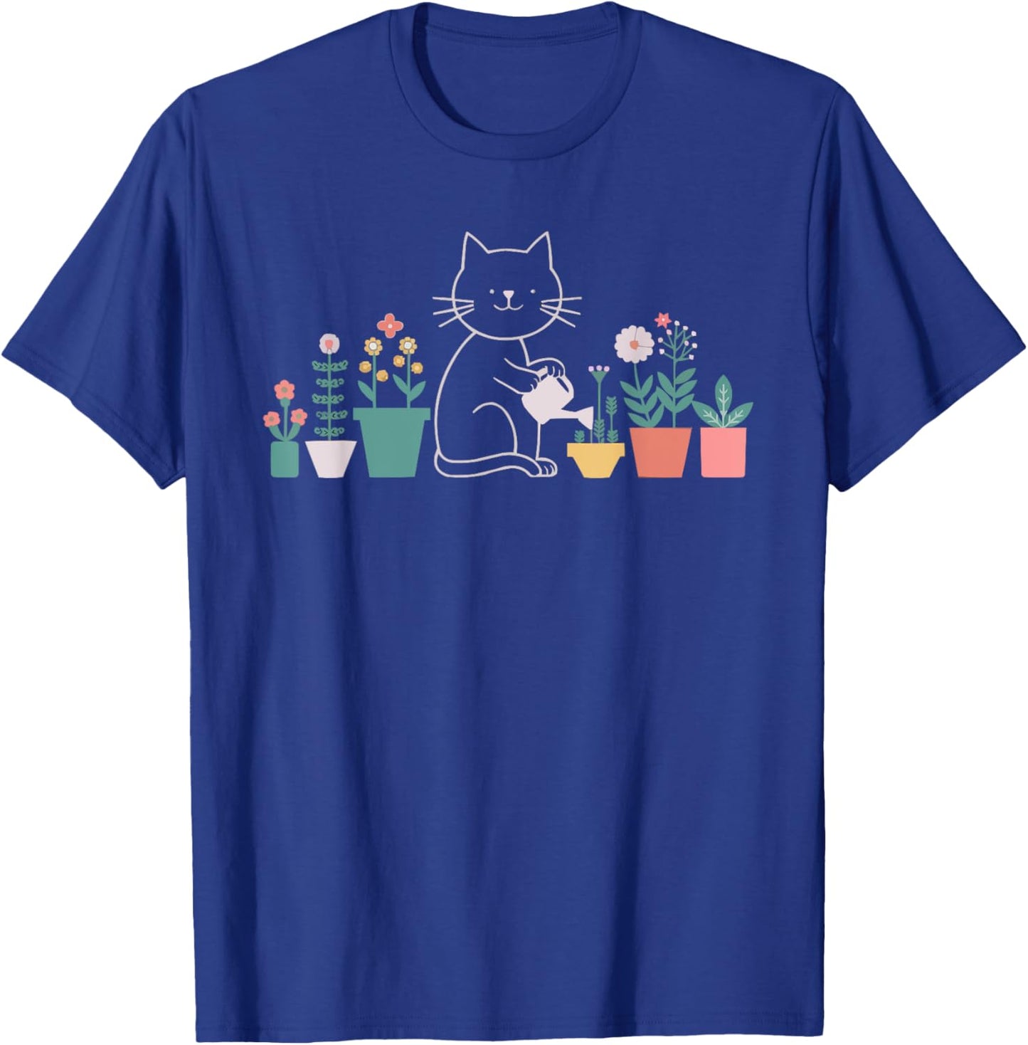 Gardening Cat Kitty Meow Animal Pet Garden Lover Gardener Women T-Shirt - T-Shirt | Royal