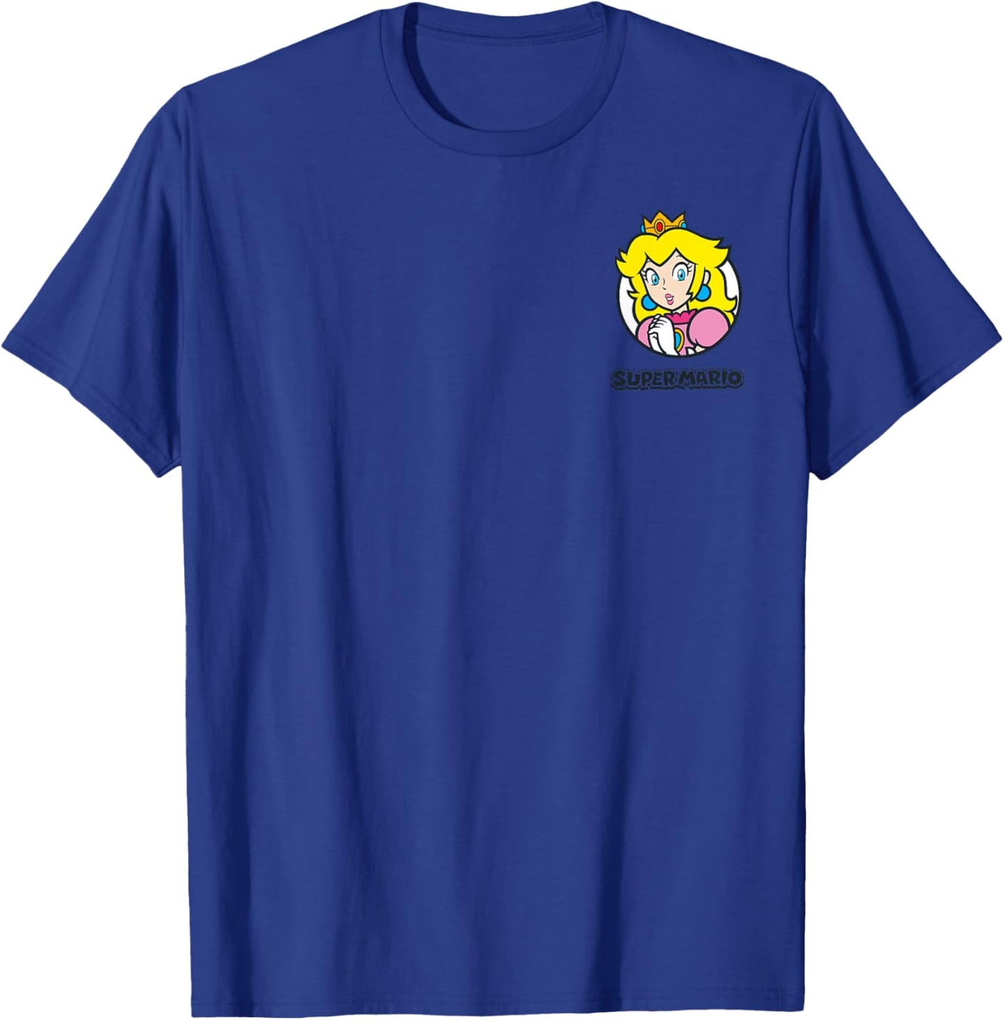 Super Mario Princess Peach Classic Left Chest Icon T-Shirt - T-Shirt | Royal