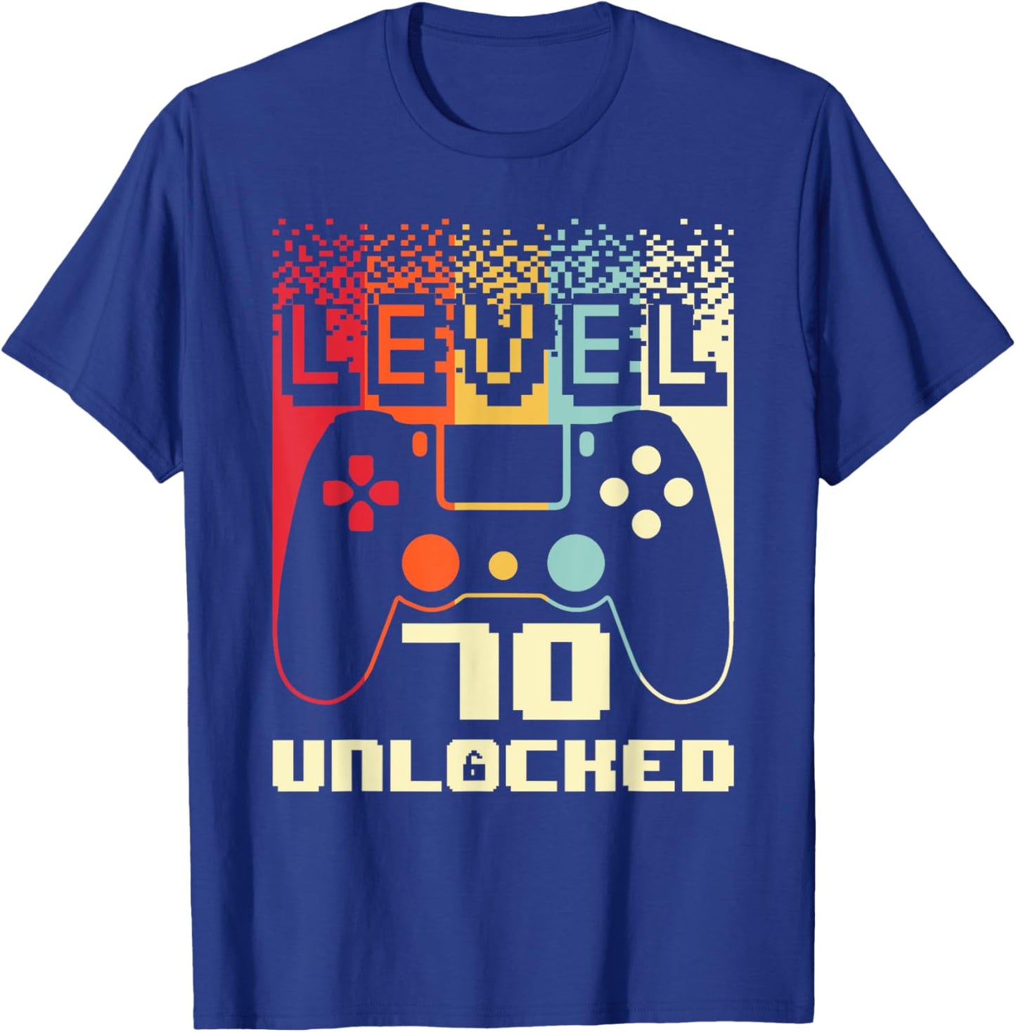 70th Birthday Level 70 Unlocked Gamer 70 Year Old T-Shirt - T-Shirt | Royal