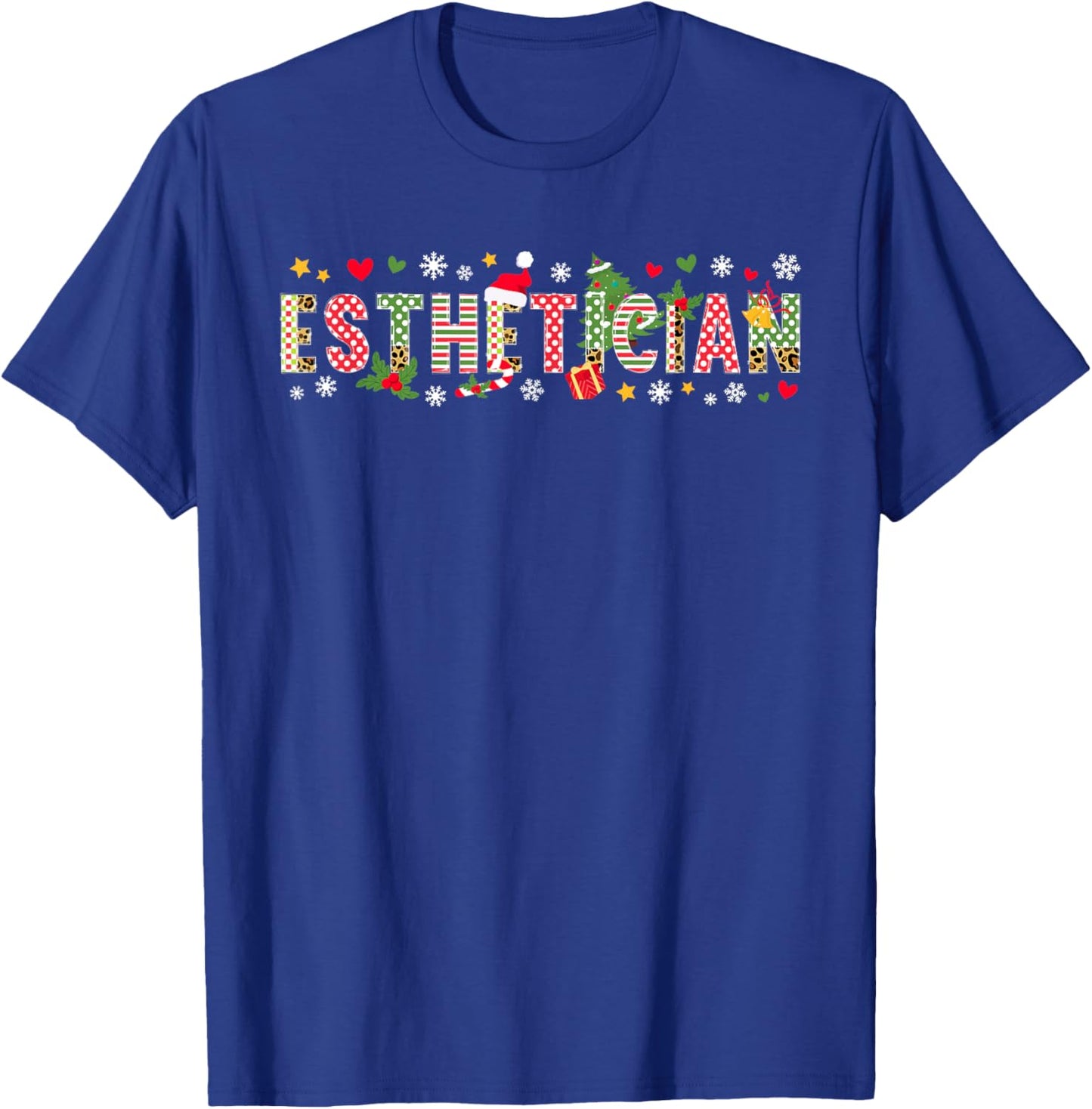 Esthetician Christmas Esthetics Xmas Party T-Shirt - T-Shirt | Royal