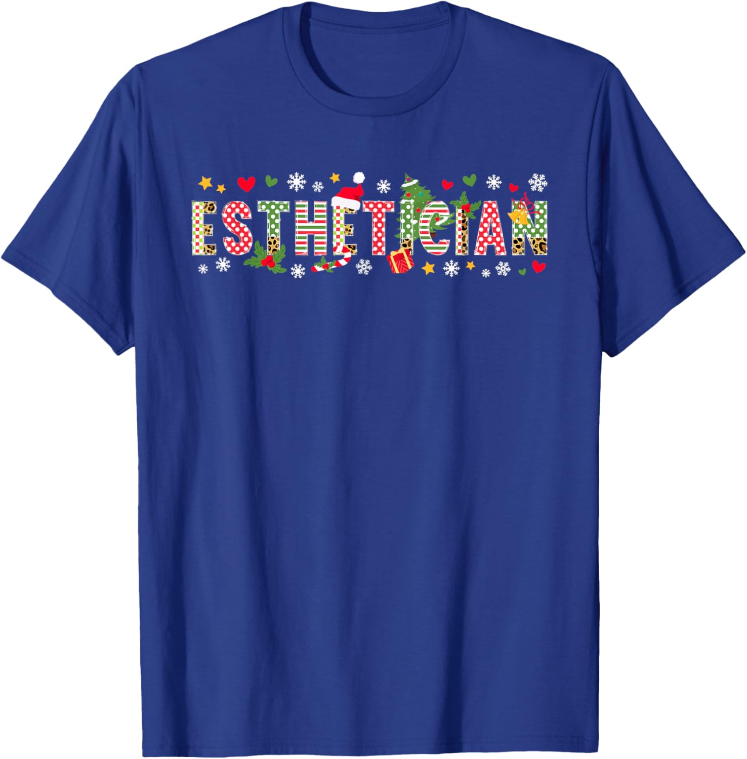 Esthetician Christmas Esthetics Xmas Party T-Shirt - T-Shirt | Royal