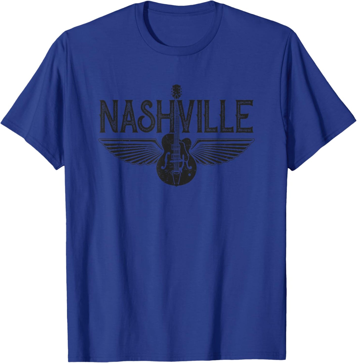 Retro Nashville Tennessee Music City Vintage Guitar Souvenir T-Shirt - T-Shirt | Royal