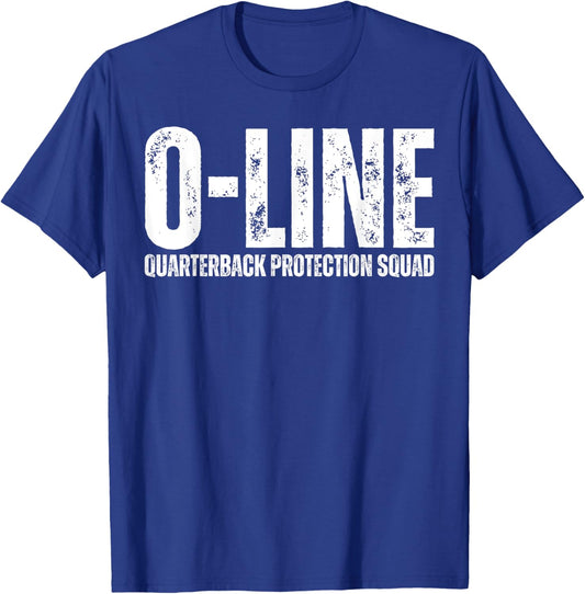 O-Line Quarterback Protection Squad Football Offensive Line T-Shirt - T-Shirt | Royal