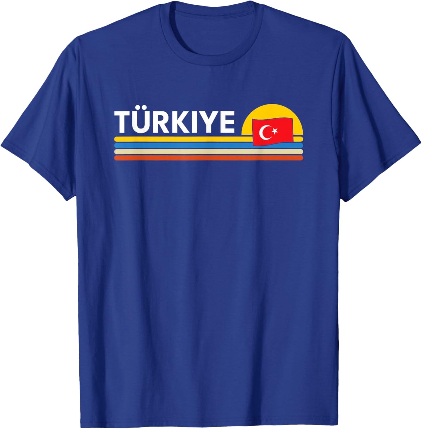 Turkiye Turkey Country Flag Vintage Retro Souvenirs T-Shirt - T-Shirt | Royal
