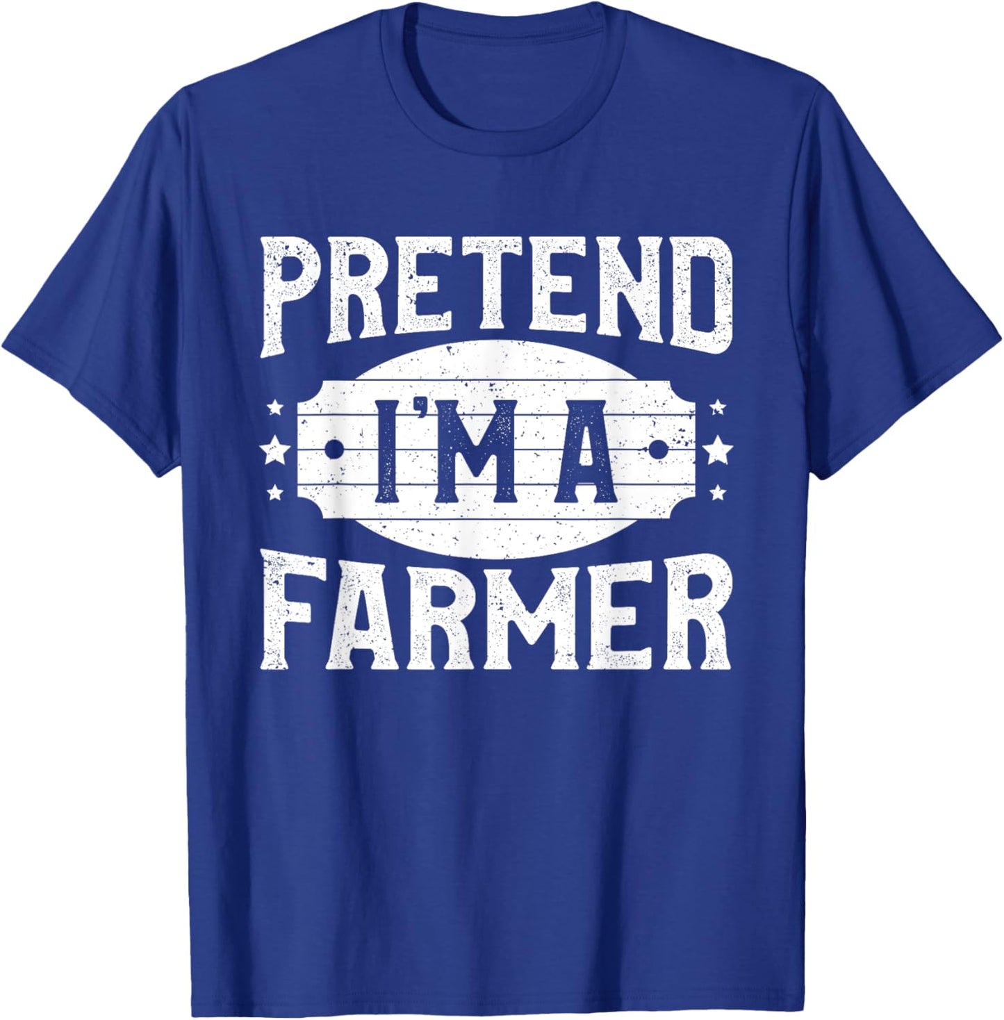 Pretend I'm A Farmer Matching Costume Lazy Halloween Party T-Shirt - T-Shirt | Royal