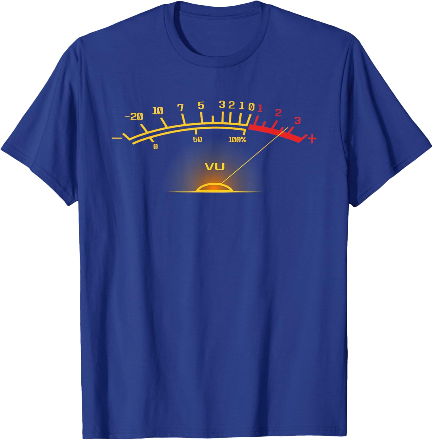 Retro VU Meter Hi-Fi Funny Stereo Sound Audio Engineer T-Shirt - T-Shirt | Royal