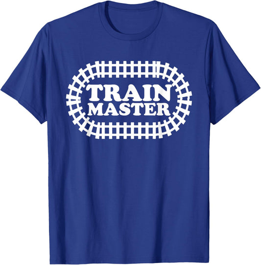 Train Master Train Kids Birthday Family Railway Engineer T-Shirt - T-Shirt | Royal