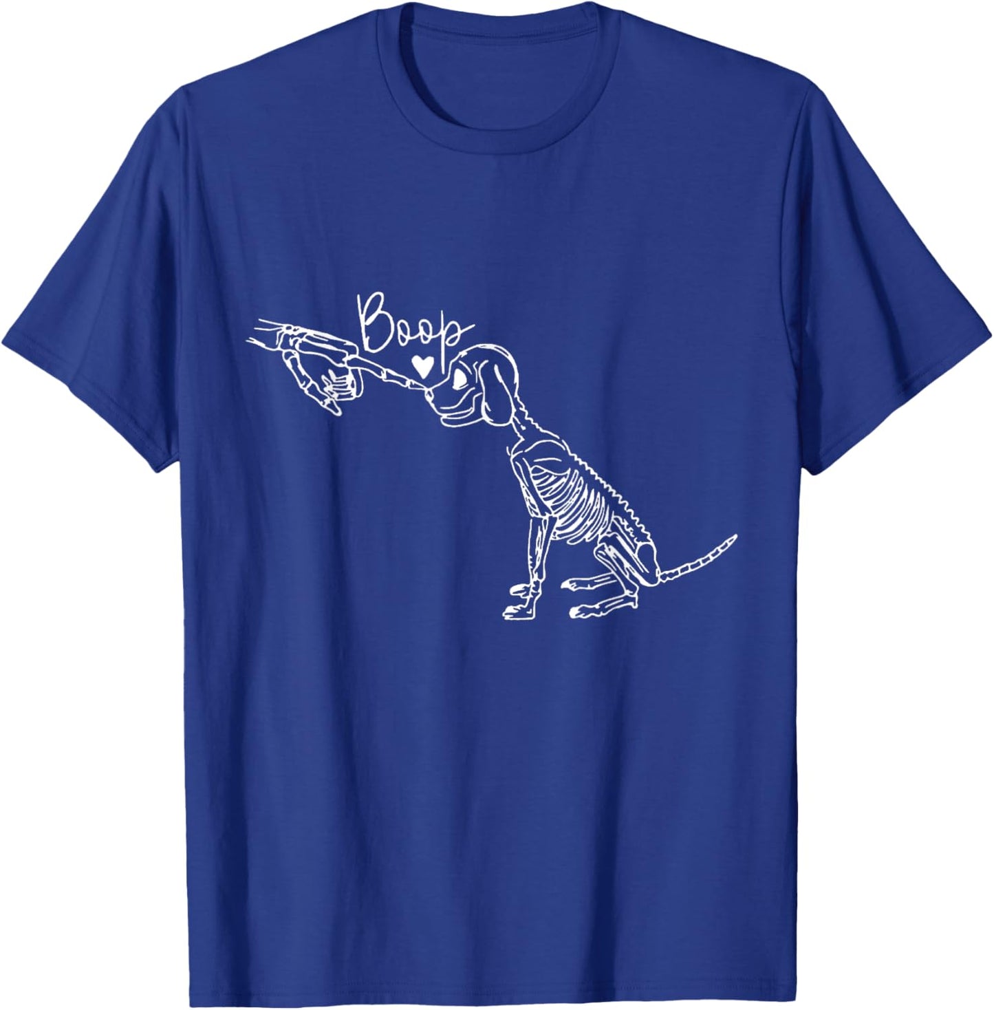 Retro Cute Skeleton Hand Boop Dog Funny Halloween T-Shirt - T-Shirt | Royal
