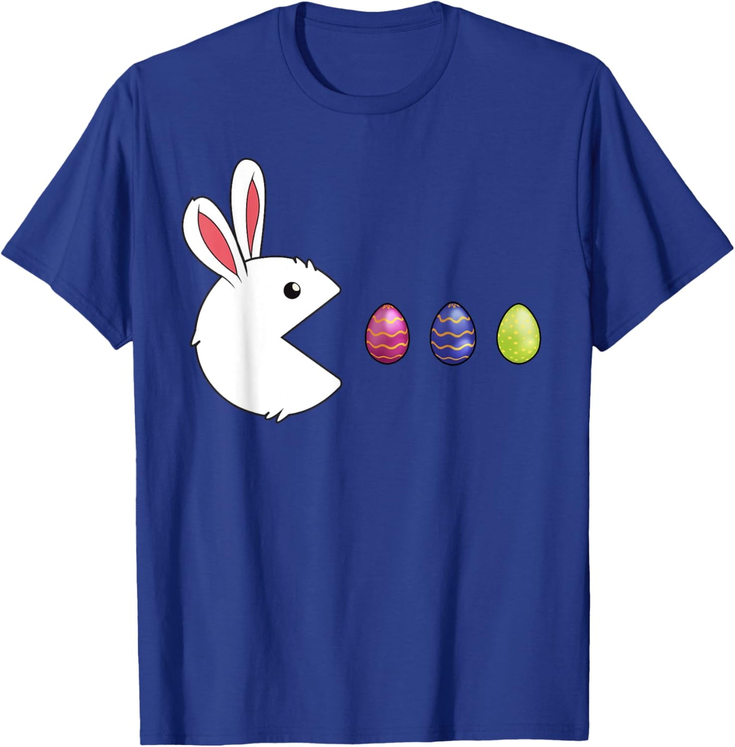 Bunny Eating Eggs Video Game Funny Easter day T-Shirt - T-Shirt | Royal