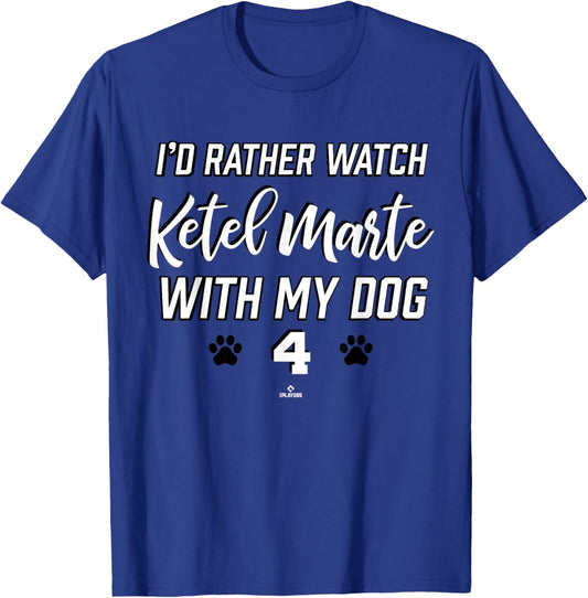 With My Dog Ketel Marte Arizona Baseball MLBPA Women Kids T-Shirt - T-Shirt | Royal