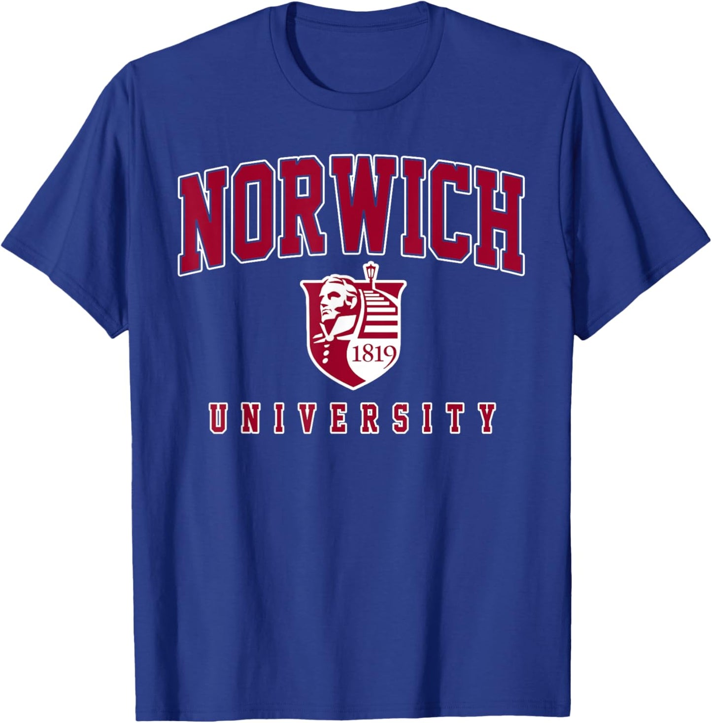 Norwich University Arch Vintage Sports Design Men Women T-Shirt - T-Shirt | Royal