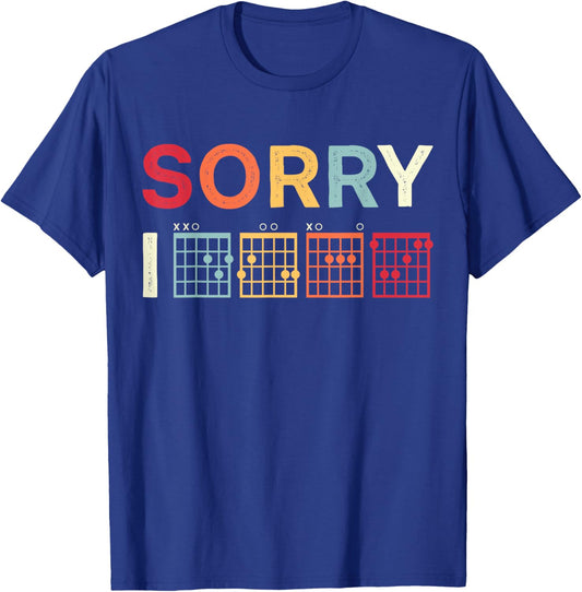 Funny Guitar Lovers Hidden Message Sorry I DGAF Guitar T-Shirt - T-Shirt | Royal