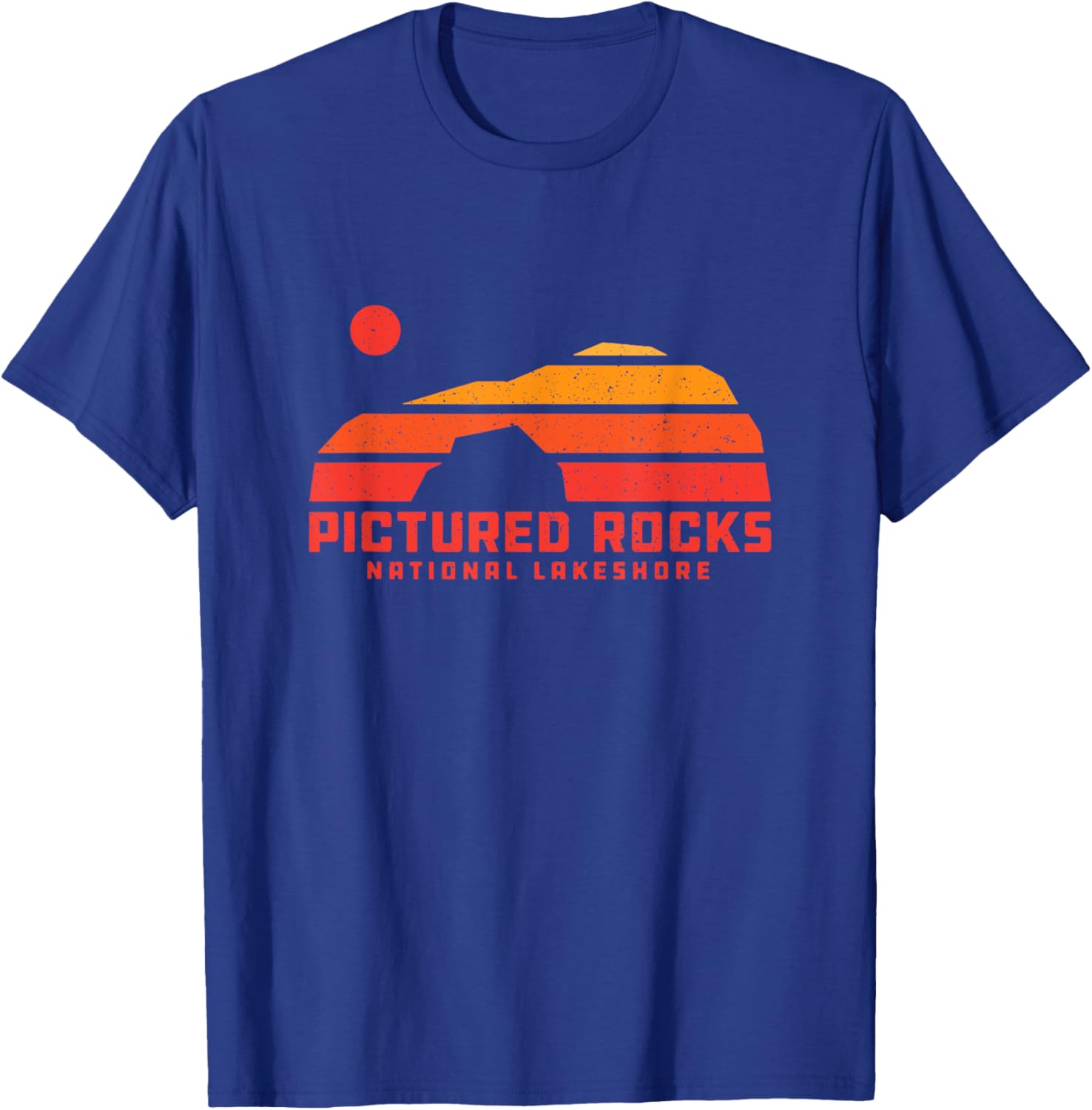 Lover’s Leap Sanstone Cliffs Pictured Rocks Michigan 70s 80s T-Shirt - T-Shirt | Royal