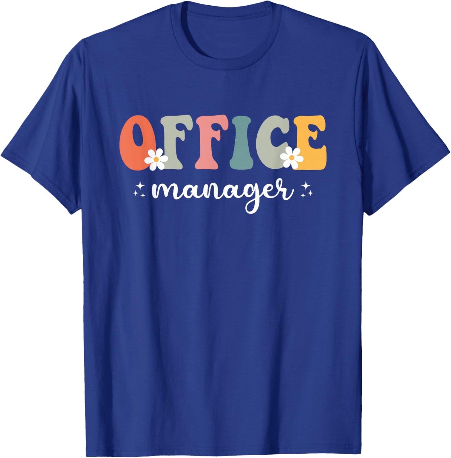 Office Manager Appreciation Retro Groovy Men T-Shirt - T-Shirt | Royal