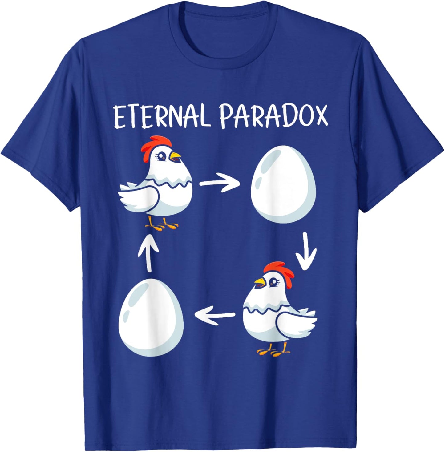 Eternal Paradox Chicken or Egg Which Came First Funny T-Shirt - T-Shirt | Royal
