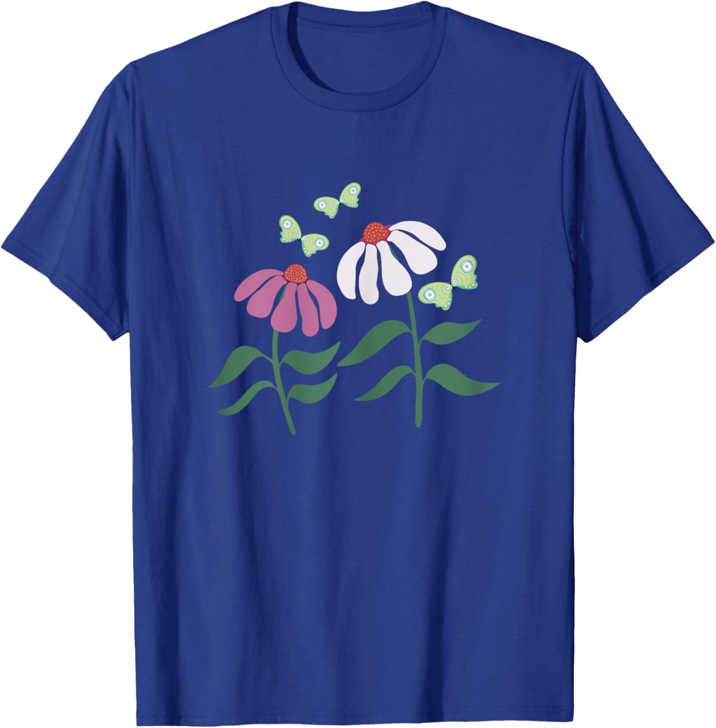 Coneflower and Butterflies - Women, Girls - Black - X-Small - Short Sleeve T-Shirt - T-Shirt | Royal