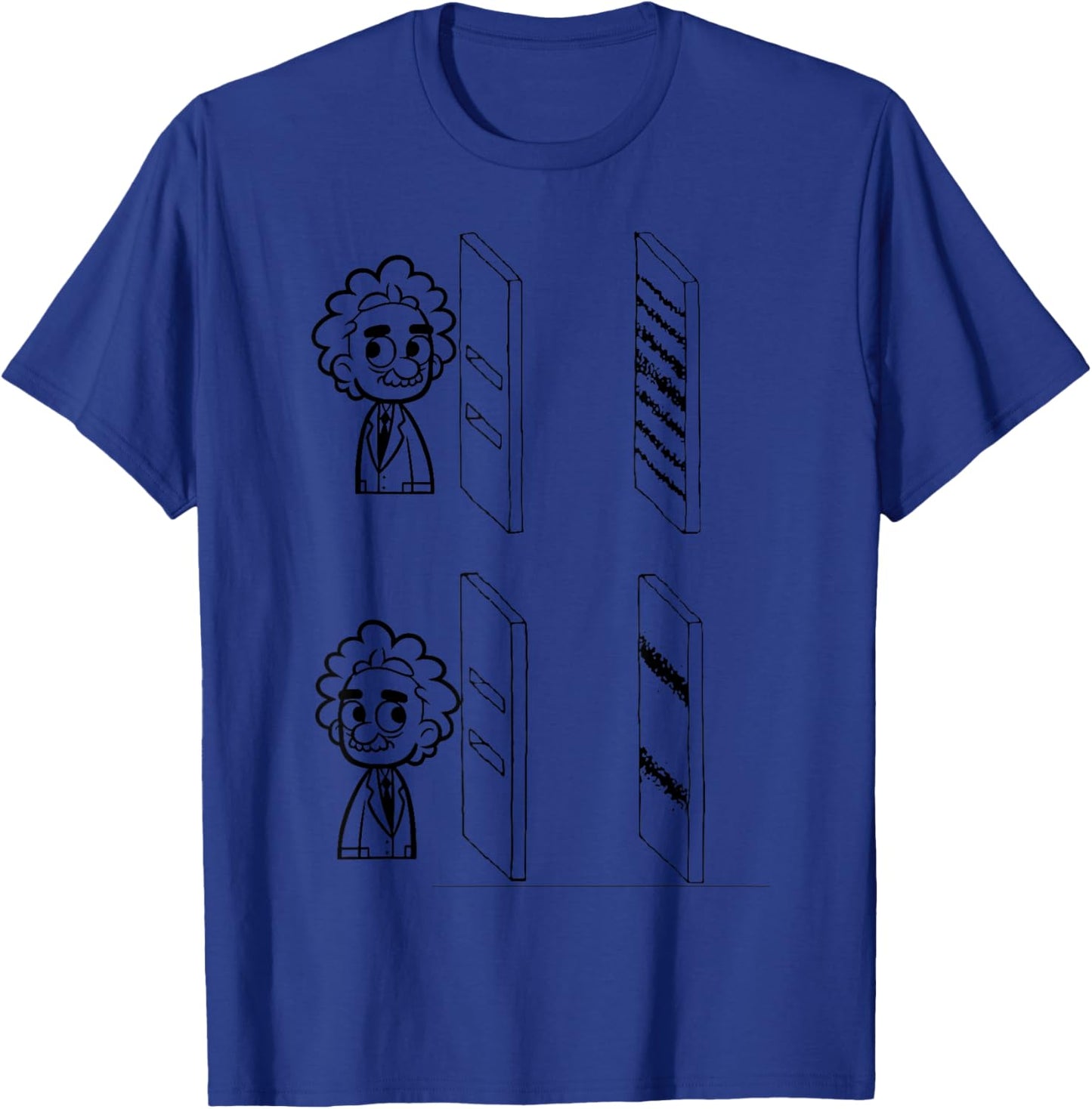 Quantum Threads: Double Slit Experiment Design - -Adults, Blue, Small, Short Sleeve T-Shirt - T-Shirt | Royal
