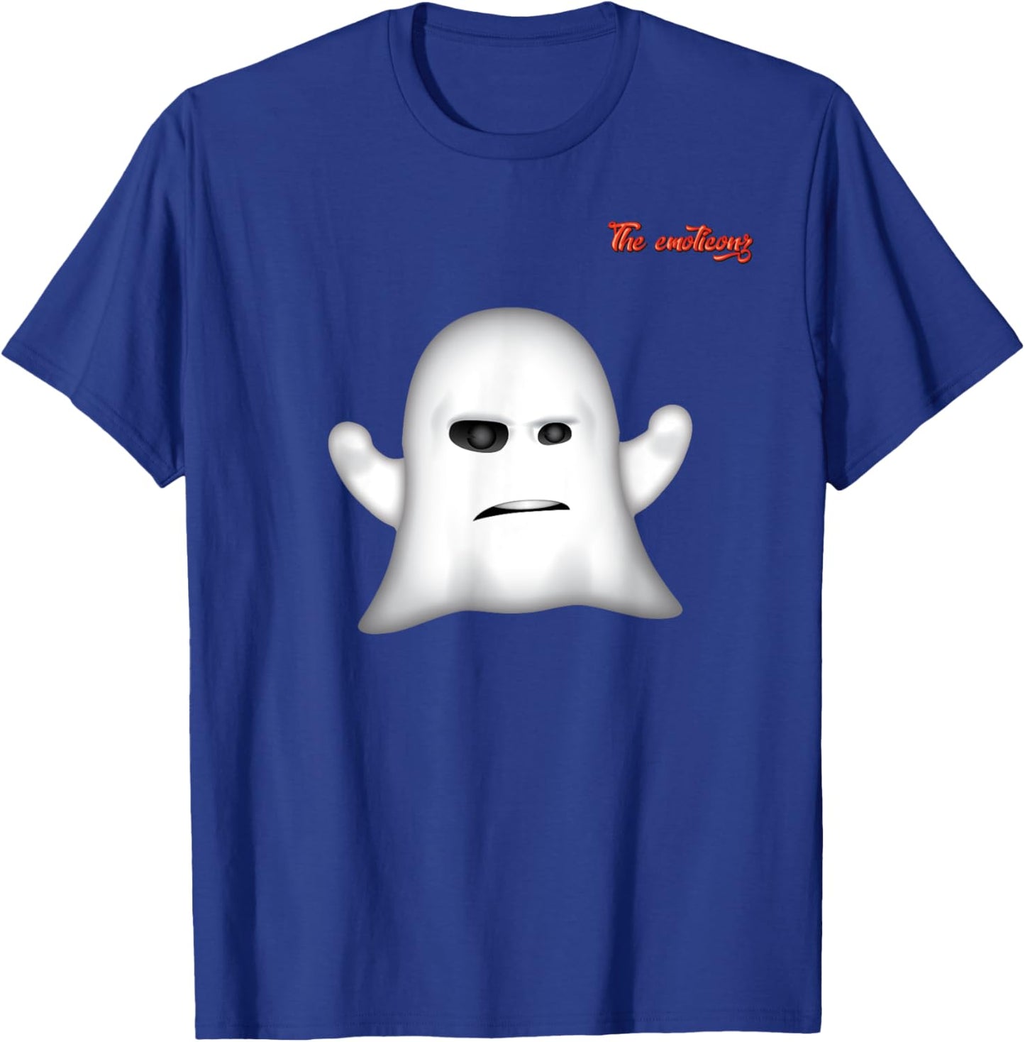 Emoji Frowning Angry Ghost Face T-Shirt - T-Shirt | Royal
