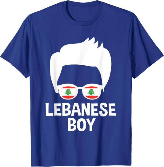 Lebanese Boy Messy Hair Lebanon Pride Lebanese Boys T-Shirt - T-Shirt | Royal
