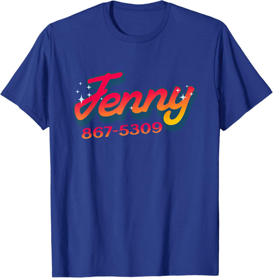 Jenny Phone Number 867-5309 Nostalgic and Funny 80s T-Shirt - T-Shirt | Royal