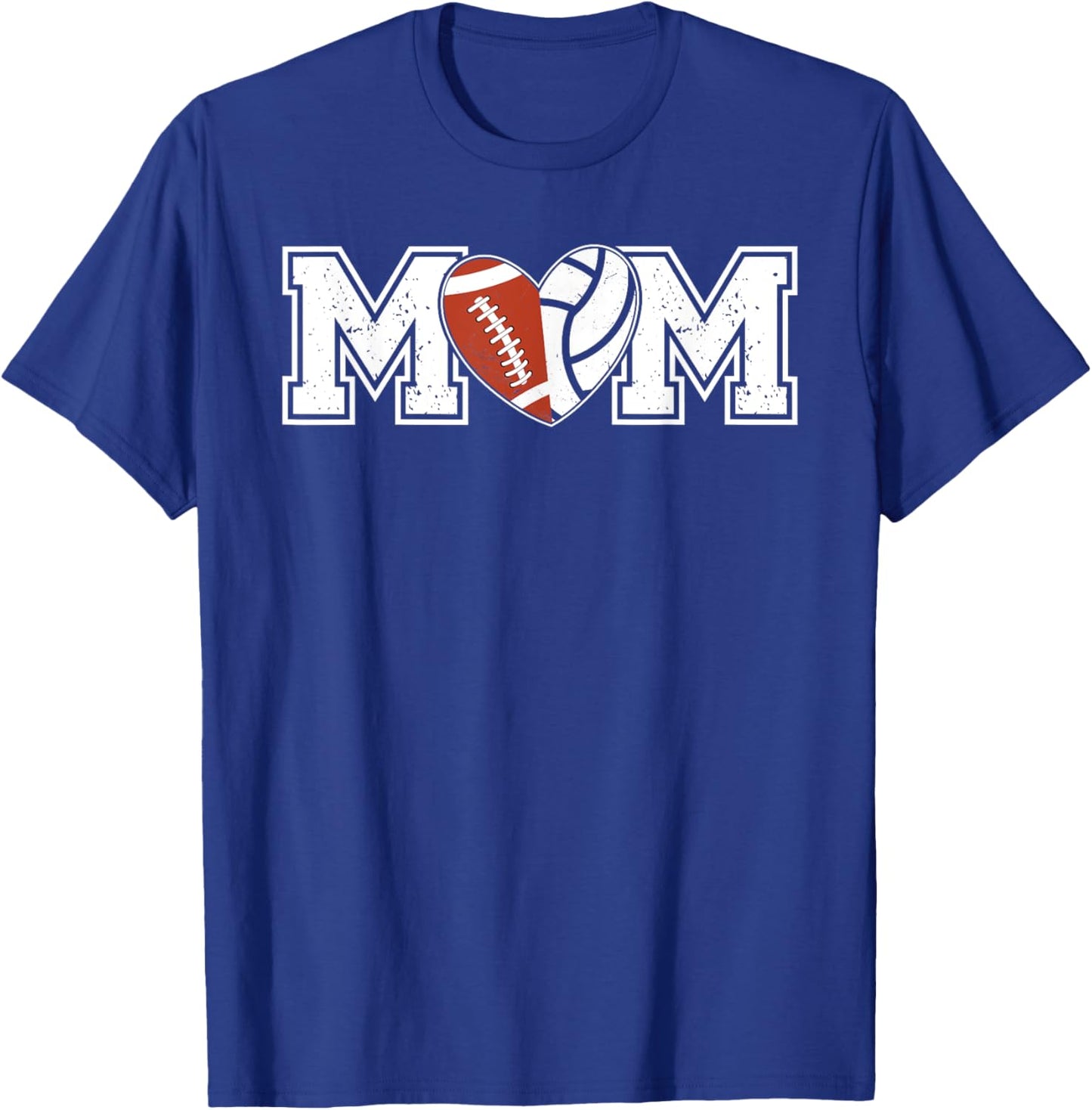 Volleyball Football Mom Of Football Volleyball Player T-Shirt - T-Shirt | Royal