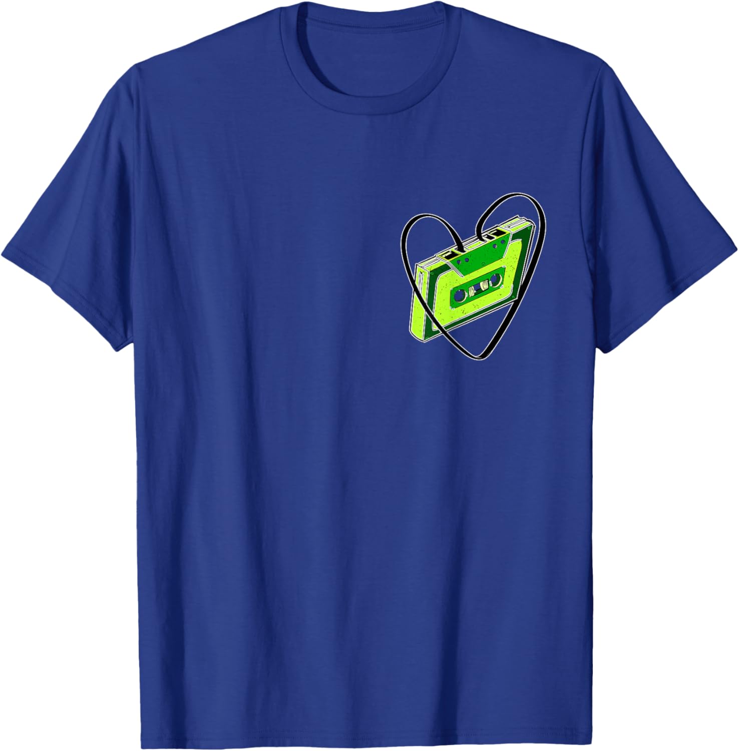 Green Cassette Old School Love Green Color Graphic T-Shirt - T-Shirt | Royal