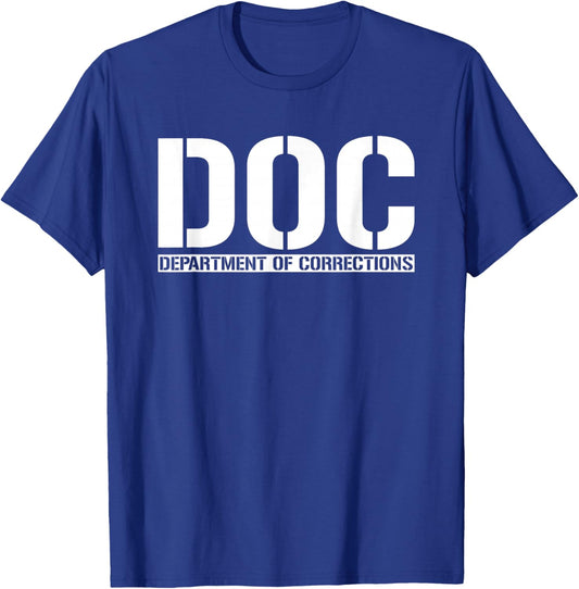 Doc Department of Corrections Inmate Officer Costume T-Shirt - T-Shirt | Royal