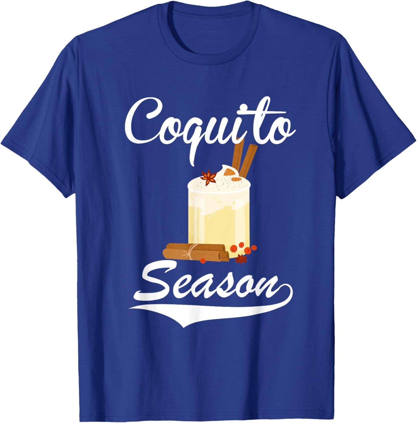 Funny Puerto Rican Christmas hispanic Coquito season Boricua T-Shirt - T-Shirt | Royal