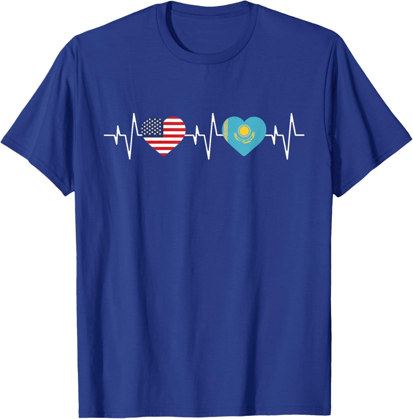 Kazakh heritage USA Kazakhstan American Flag Kazakh Flag T-Shirt - T-Shirt | Royal
