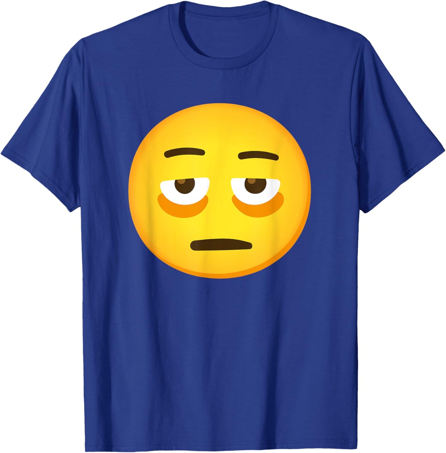 Emoticon Face with Bags Under Eyes T-Shirt - T-Shirt | Royal