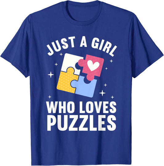 Cool Puzzle Design Girls Jigsaw Lover Puzzle Piece T-Shirt - T-Shirt | Royal