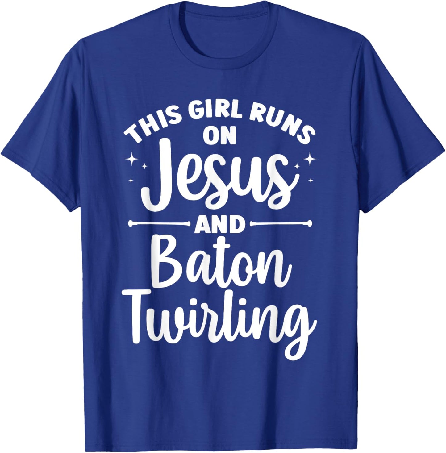 Baton Twirling Art Girls Color Guard Baton Twirler T-Shirt - T-Shirt | Royal