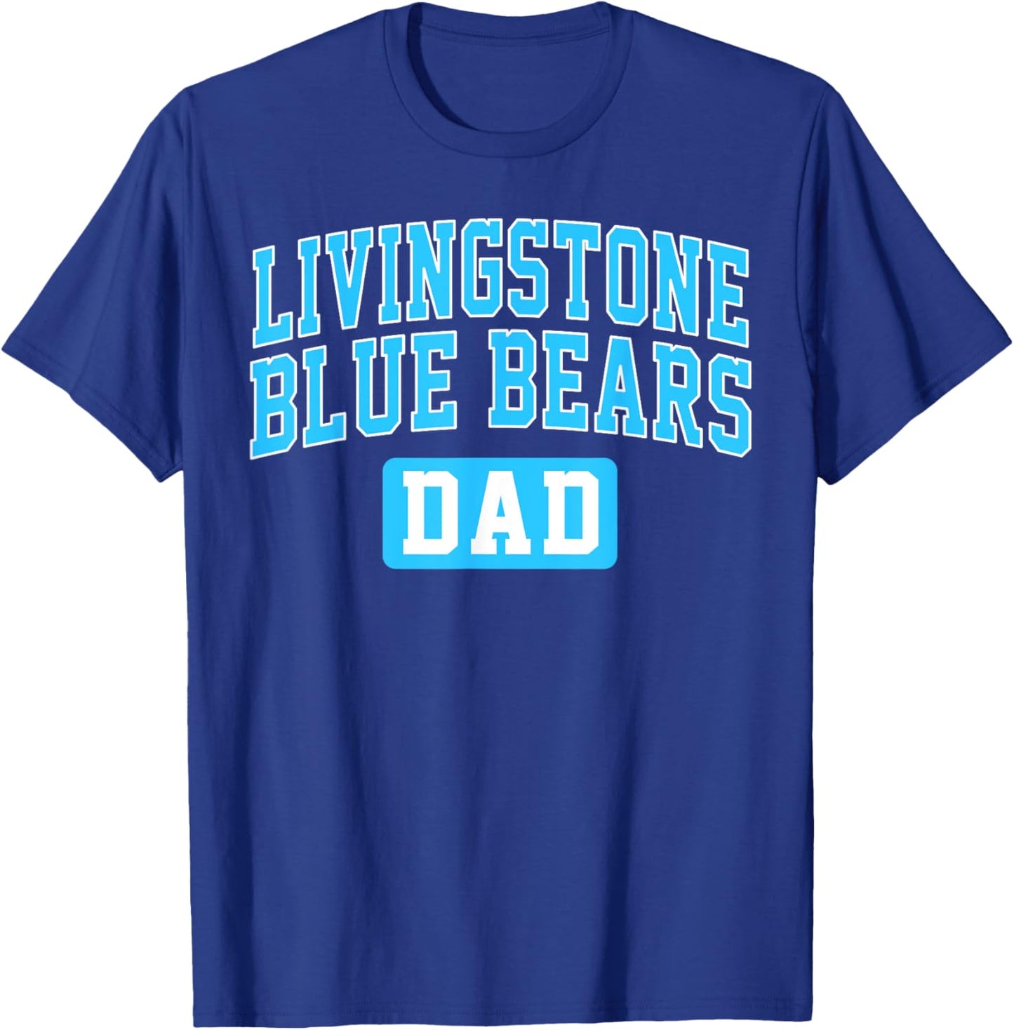 Livingstone College Blue Bears Dad Arch Vintage Design T-Shirt - T-Shirt | Royal