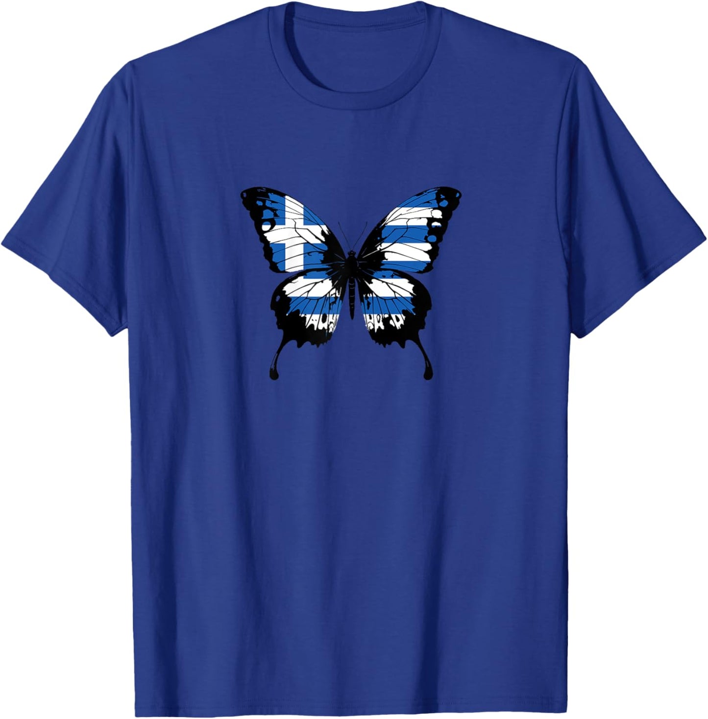 Greece Flag Butterfly Greek Butterflies Flag Wings Flag Art T-Shirt - T-Shirt | Royal