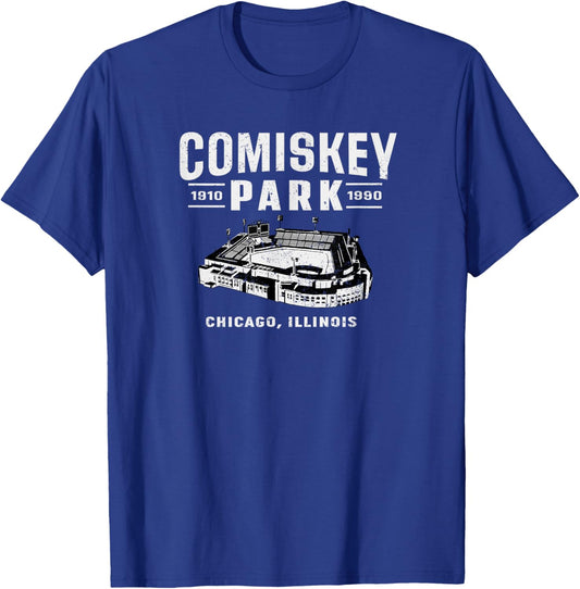 Comiskey Park Retro Chicago, IL Baseball Stadium Vintage 80s T-Shirt - T-Shirt | Royal