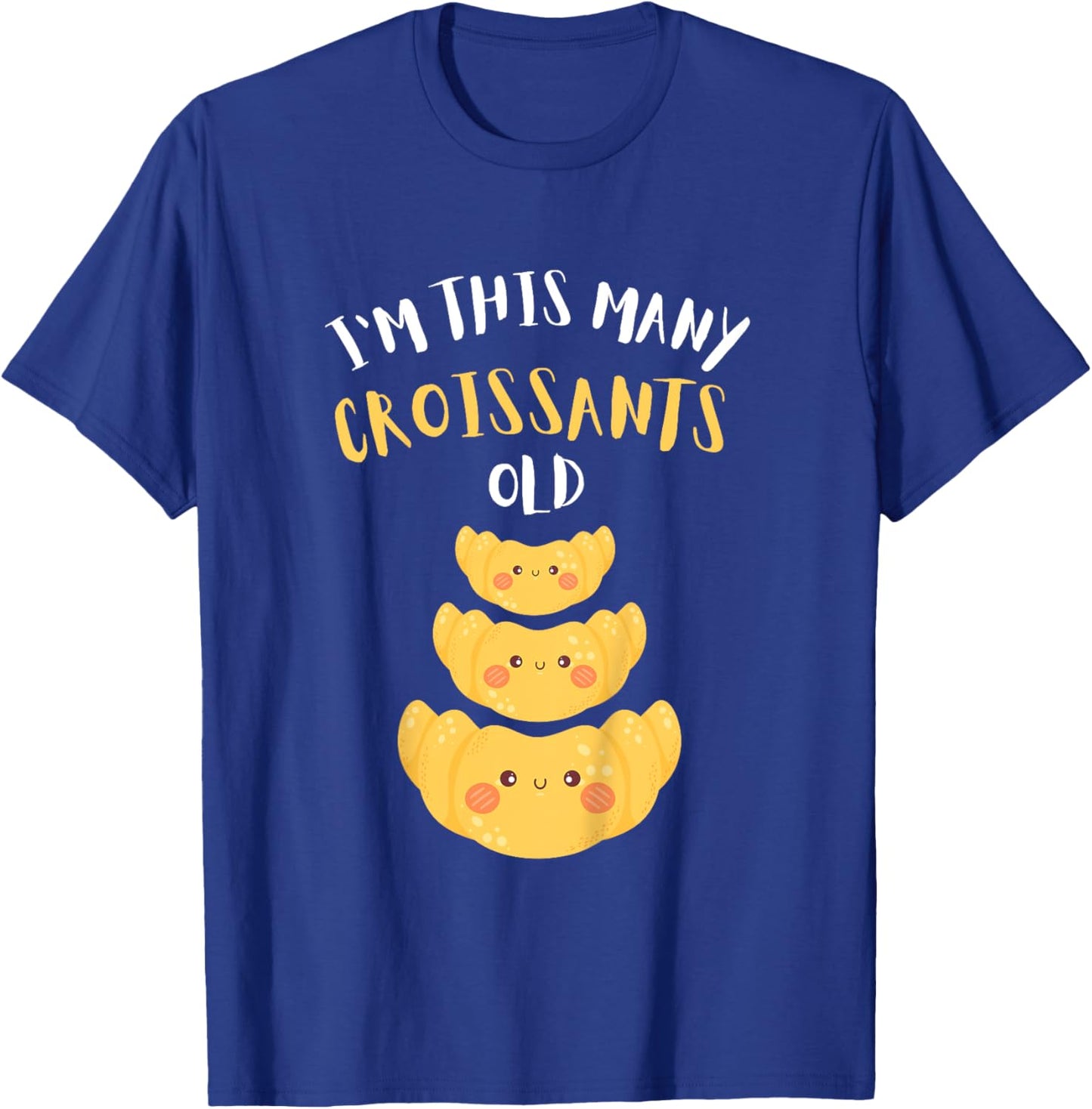 Kids I'm This Many Croissants Old - 3rd Birthday 3 Years Old Bday T-Shirt - T-Shirt | Royal