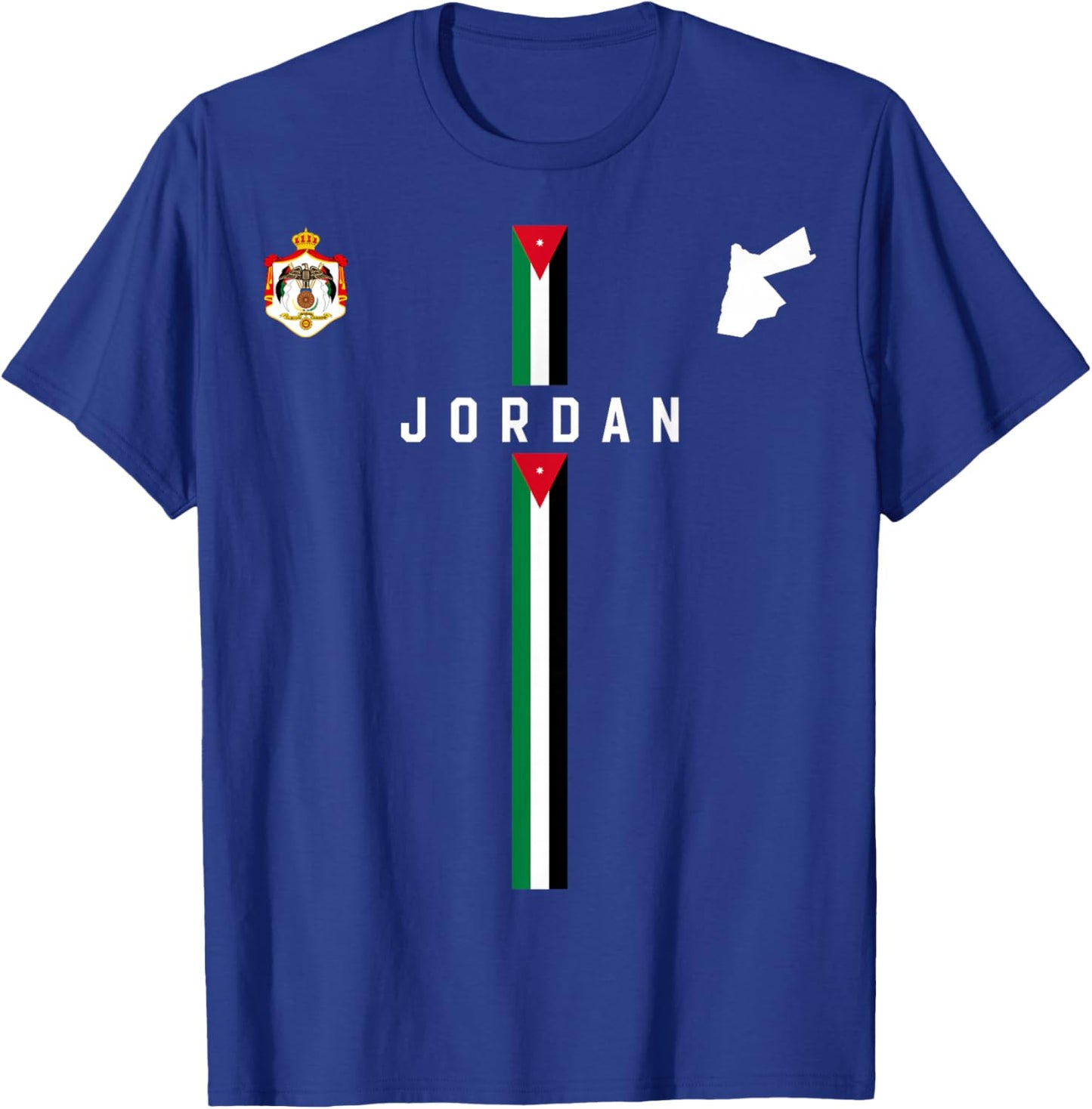 Jordan Flag, Silhouette map of Jordan, Coat of arms T-Shirt - T-Shirt | Royal