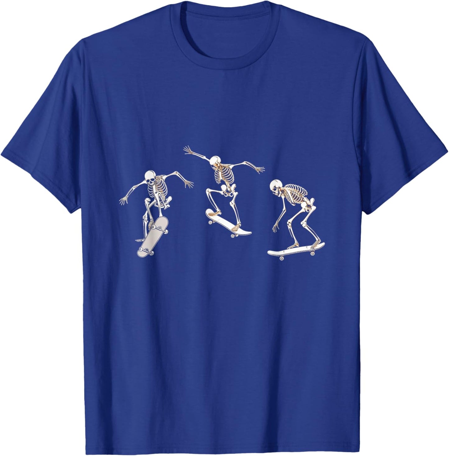 Skateboarding Skeleton Skater Bones Tricks T-Shirt - T-Shirt | Royal